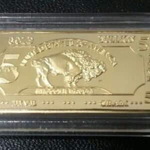 Gold Clad Buffalo Bar: 5 Grams, Exquisite Detail - Buy 2 Get 1