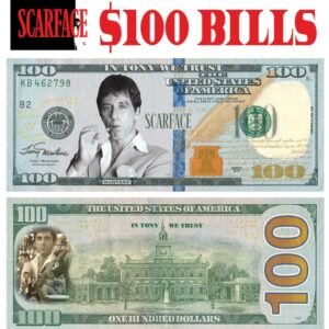 25-500 pack In Scarface - Tony Montana 100 Dollar Bills - Look/Feel/Size So Real